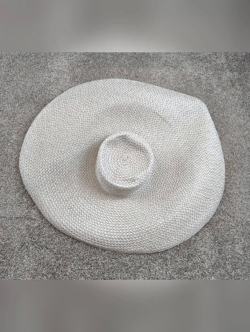 ERIC JAVITS Floppy Straw Sun Hat UPF50 White MINOR FLAW - Picture 2 of 8
